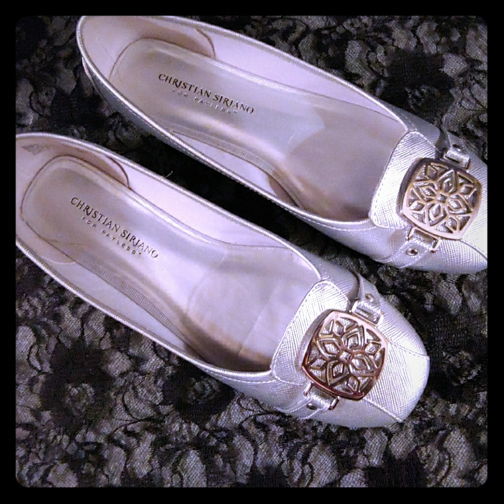 Metallic Silver Flats